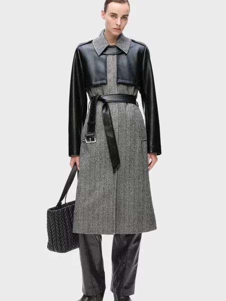 Твідове пальто Karl Lagerfeld сіре