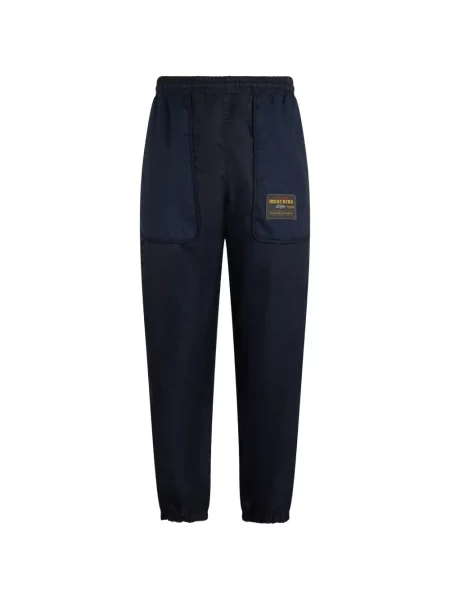 Pantaloni Moschino alergare cu autograf albastru