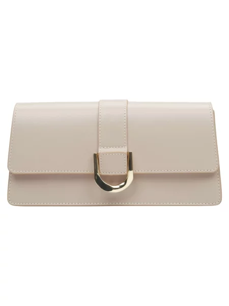 Torebka Estro skórzana beżowa