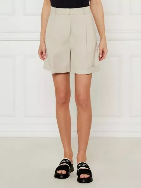 Tommy Hilfiger Rövidnadrág len hozzáadásával bézs