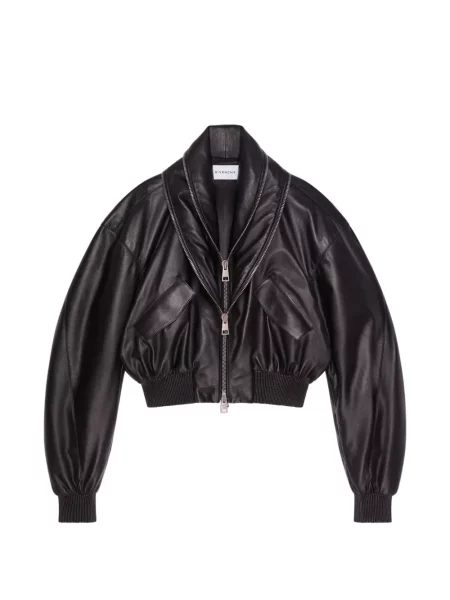 Geanta de piele Givenchy cu guler-șal negru