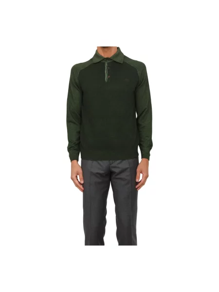 Sweter Etro wełniany z logo zielony