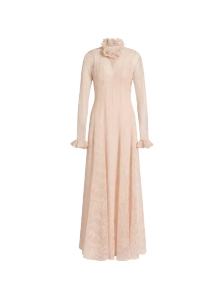 Rochie Alberta Ferretti cu model floral cu volane roz