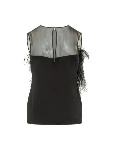 Satynowy top Alberta Ferretti czarny