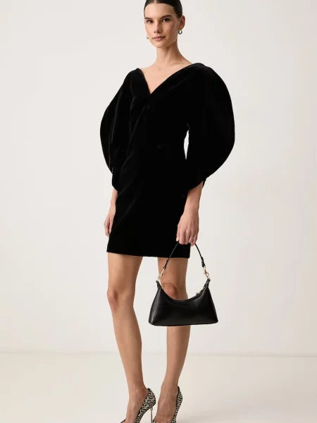 Karl Lagerfeld rochie din velur negru