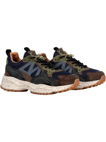 Pantofi Flower Mountain cu model floral maro