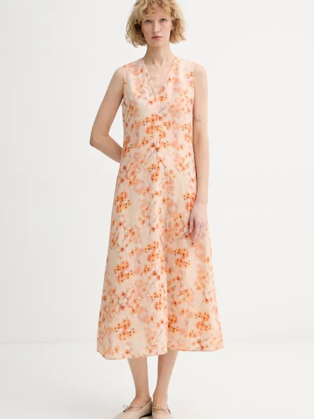 Marc O'Polo rochie de vară din in portocaliu