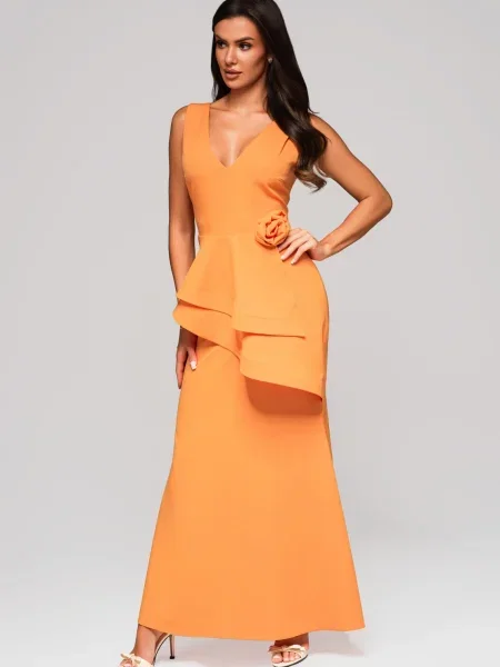 Костюм вечерна рокля Edoti оранжево