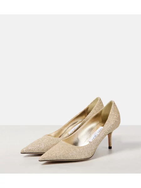 Pantofi cu toc Jimmy Choo auriu