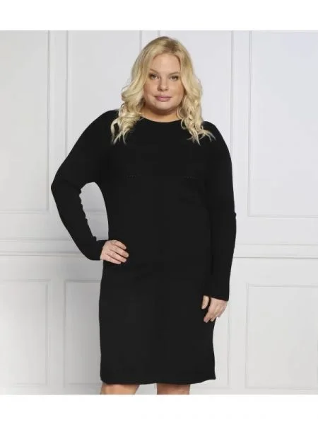 Persona by Marina Rinaldi Rochie GENESI plus size cu adaos de lână negru
