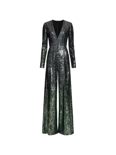 Salopetă Elie Saab cu decolteu în V verde