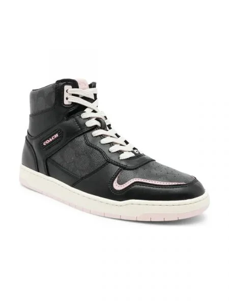 Coach De piele sneakers HI TOP COATED CANVAS negru
