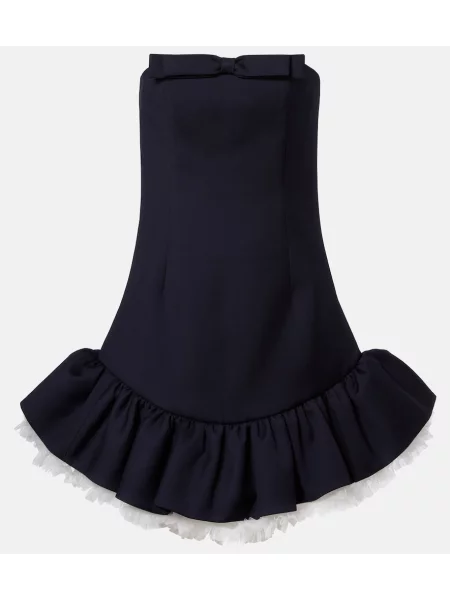 Rochie Shushu/tong cu funde de lână albastru