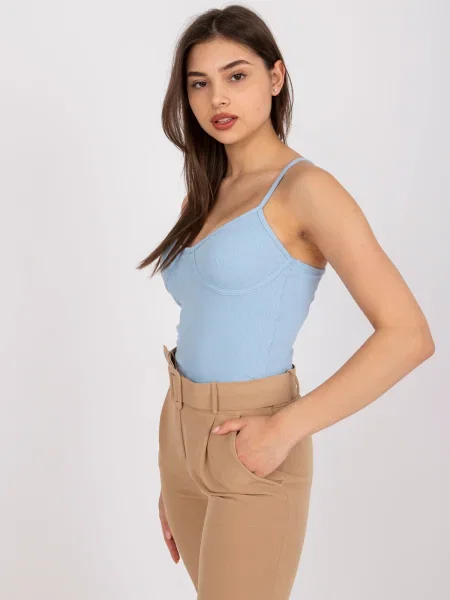 Блуза Fashionhunters на райета синьо