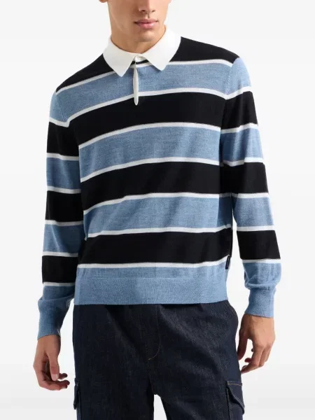 Polo Armani Exchange cu dungi albastru