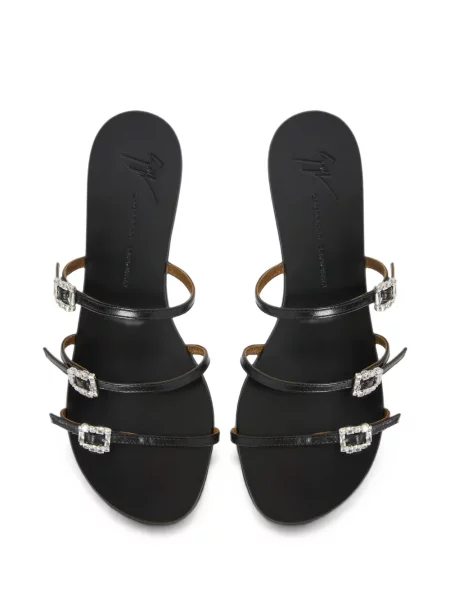 Sandale Giuseppe Zanotti din piele fără toc negru