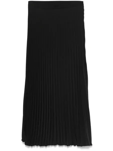 Fusta plisata Mm6 Maison Margiela plisată până la genunchi negru