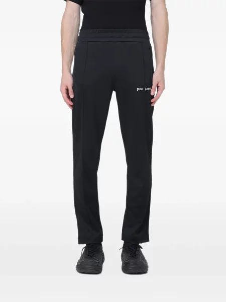 Pantaloni Palm Angels cu dungi alergare cu autograf negru