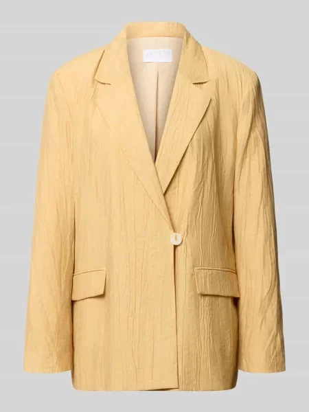 Żakiet o kroju straight fit z mieszanki z fakturowanym wzorem Jake*s Collection żółta