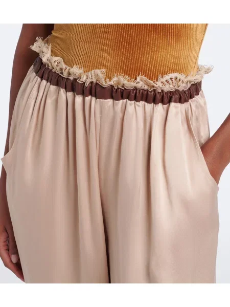 Pantaloni Jacques Wei din piele bej