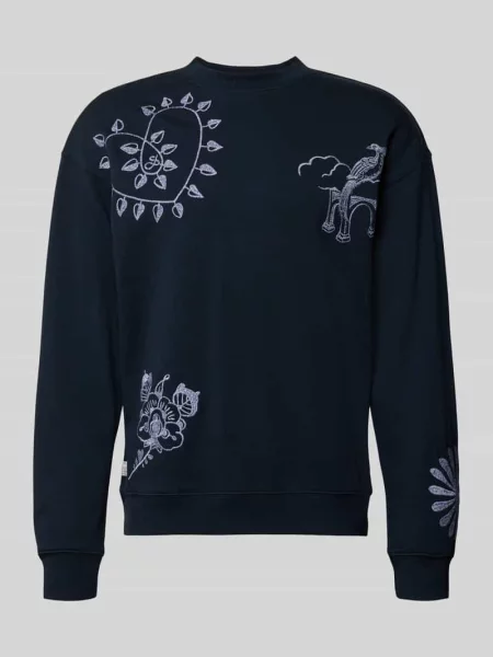 Bluza z haftami model DELFTS BLAUW' Scotch & Soda granatowa