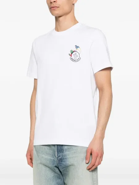 Grafic tricou Moncler cu autograf alb