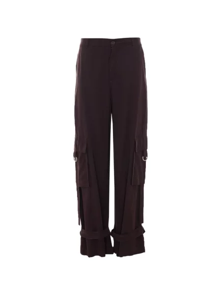 Pantaloni Liu Jo din dantelă evazate maro