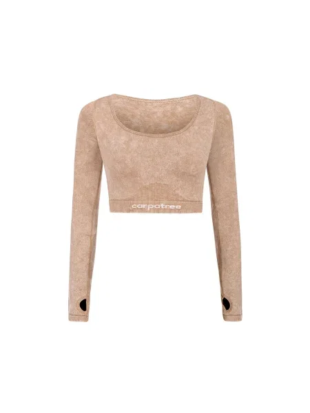 Dámske tréningové tričko s dlhým rukávom Carpatree Yasmine Seamless beige stone wash béžová