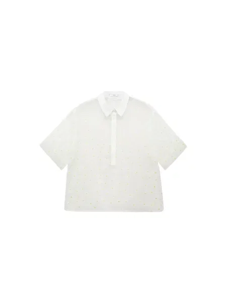 MANGO Halenka Dacy žlutá offwhite bílá