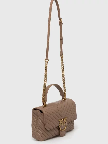 Pinko torebka skórzana niebieski beżowa