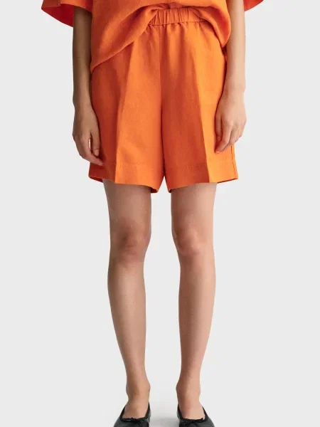 Лляні шорти Gant помаранчеві