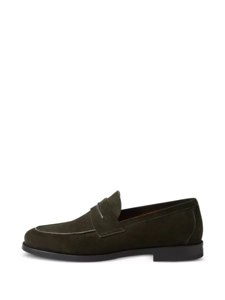 Pantofi loafer Zegna din piele de căprioară verde