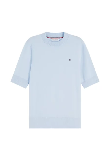 Scurt top Tommy Hilfiger cu broderie albastru