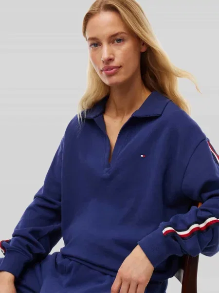 Bluza o kroju regular fit z czystej bawełny Tommy Hilfiger niebieska