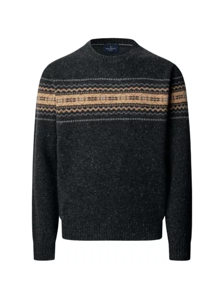 Pulover Hackett London cu decolteu rotund gri