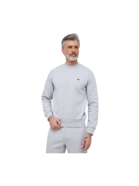Lacoste bluza z bawełną szara
