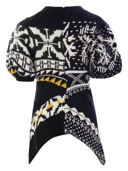 Krótki sweter Sacai czarny