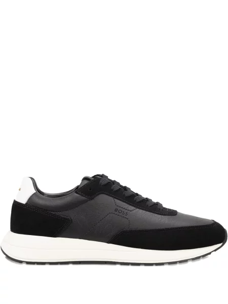 Sneakerși Boss din piele negru