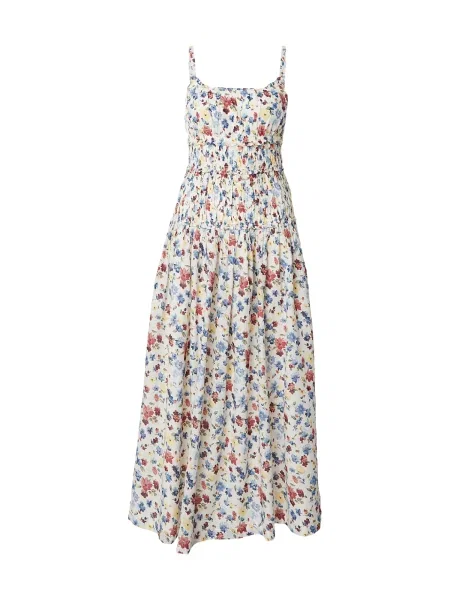 Abercrombie & Fitch Rochie crem galben pastel / roşu închis albastru