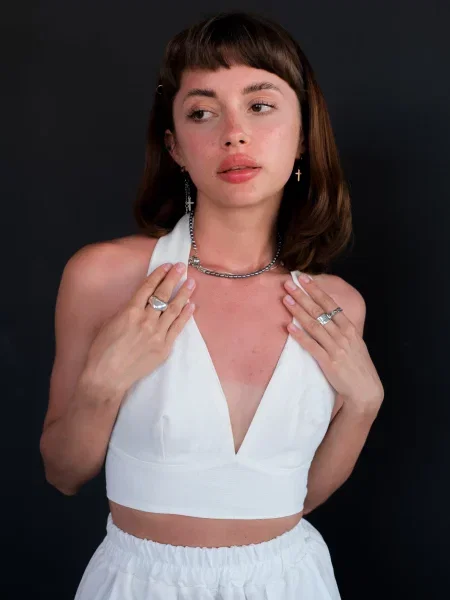 Топ IJ bra-linen-milk молочний льон/віскоза