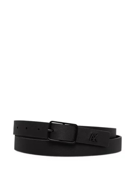 Curea Armani Exchange cu cataramă cu autograf negru