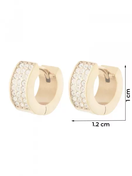 GUESS Náušnice PAVE MINI HUGGIES zlatá