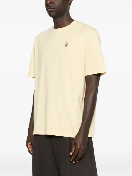 Tricou Maison Kitsune cu broderie galben