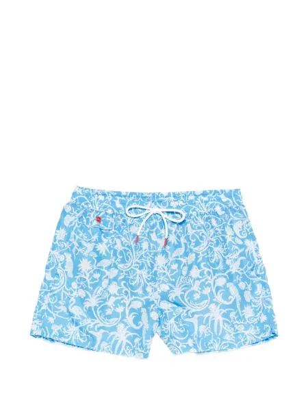 Slip de baie Kiton cu model floral albastru