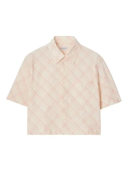 Cămașă Burberry în carouri roz