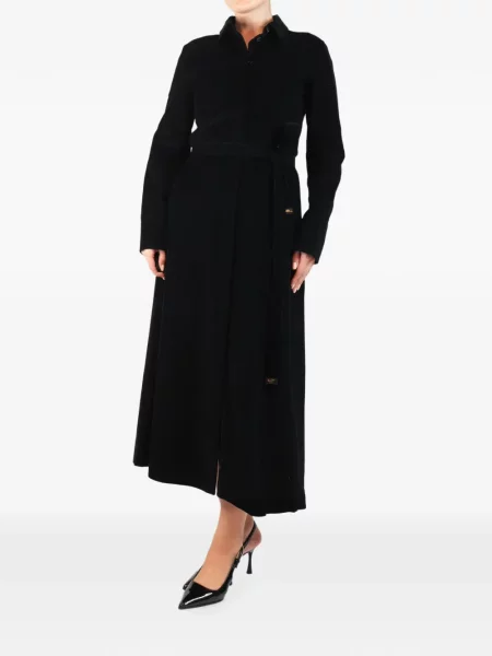 Cu centură rochie tip cămașă 's Max Mara de catifea cord negru