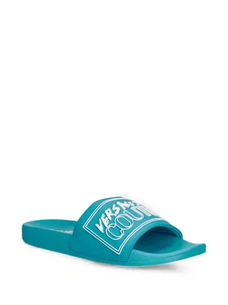Papuci Versace Jeans Couture cu autograf albastru