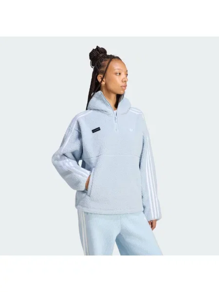 Flísová bunda s kapucí ADIDAS ORIGINALS BY JENNIE modrá
