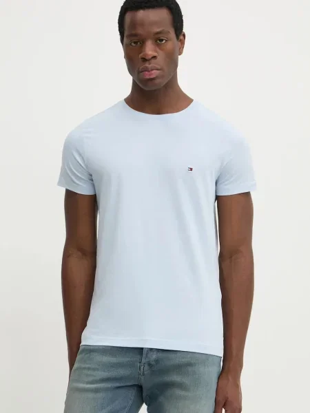 Тениска Tommy Hilfiger синьо с изчистен дизайн черно