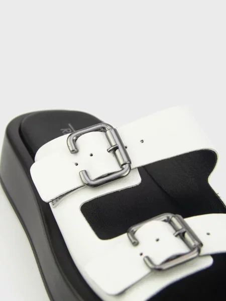 Шкіряні шльопанці Respect білі